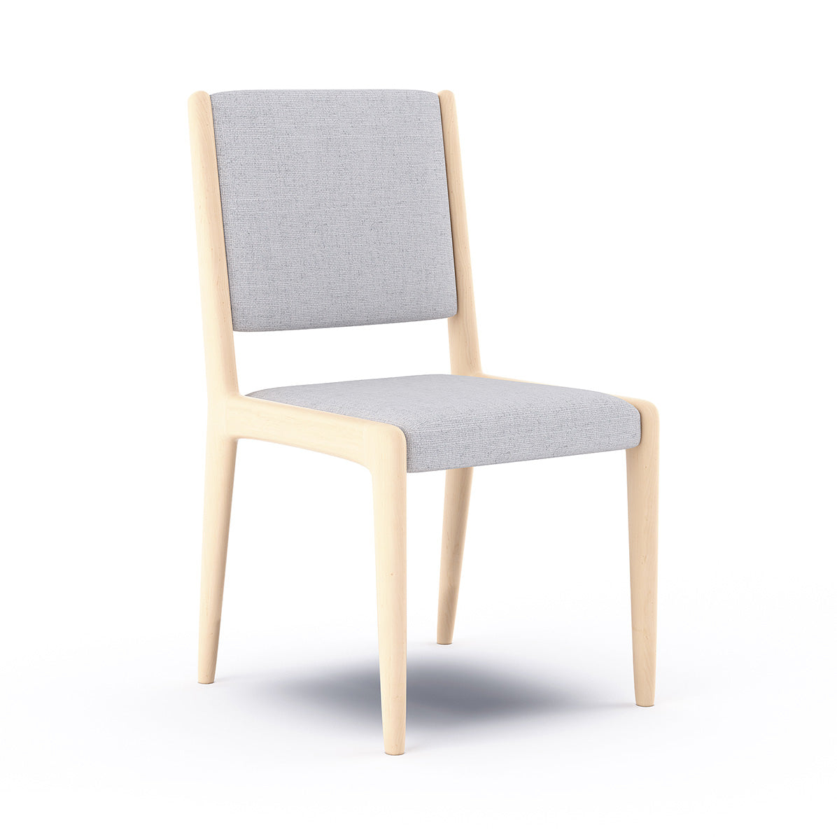 G: High back version shown in Texture Haze fabric and maple frame