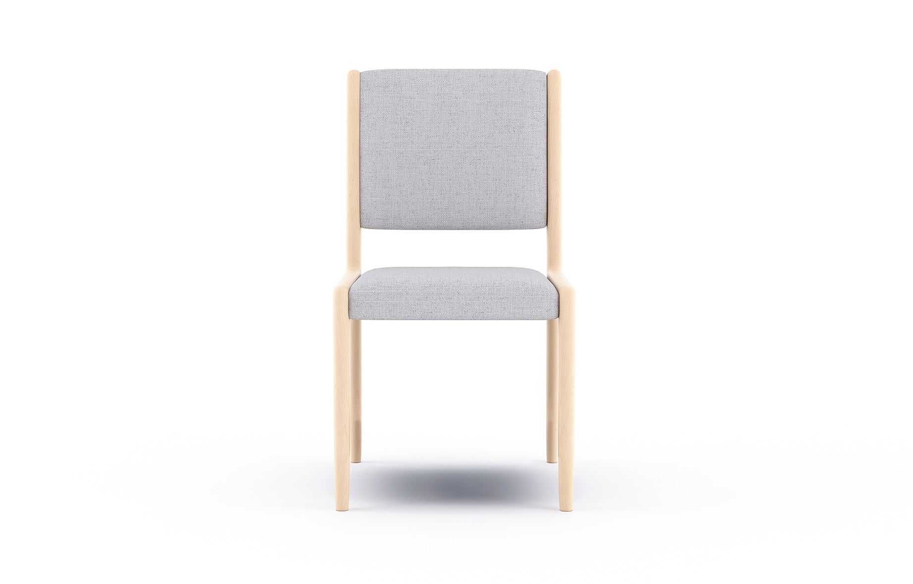 G: High back version shown in Texture Haze fabric and maple frame