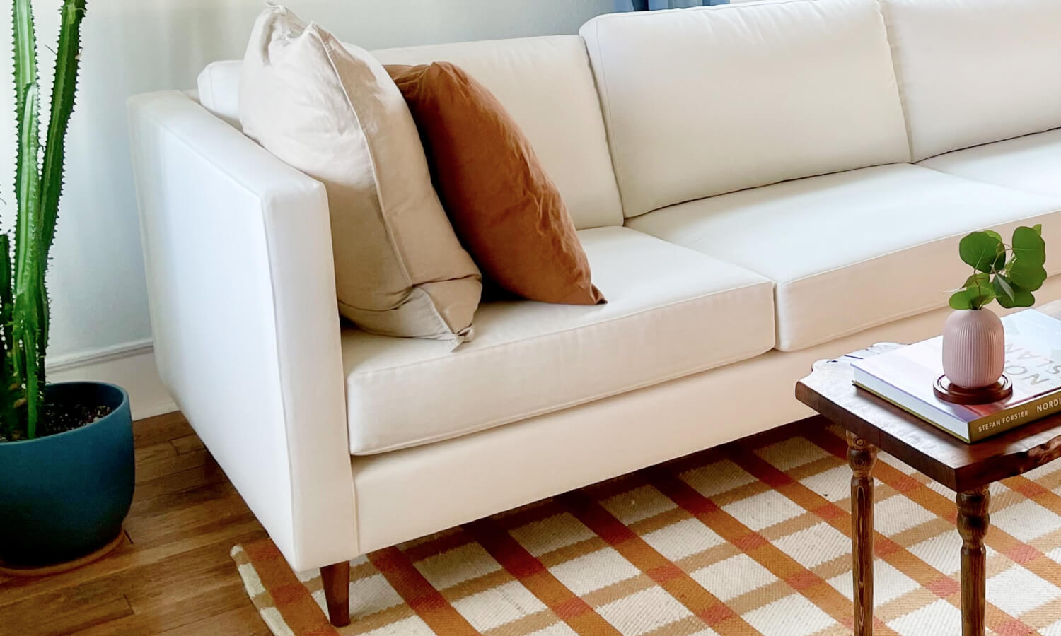 G: Shown with custom sizing, Mariposa Limewash fabric and Thom Cafe Legs. Image courtesy of @interiormedicine