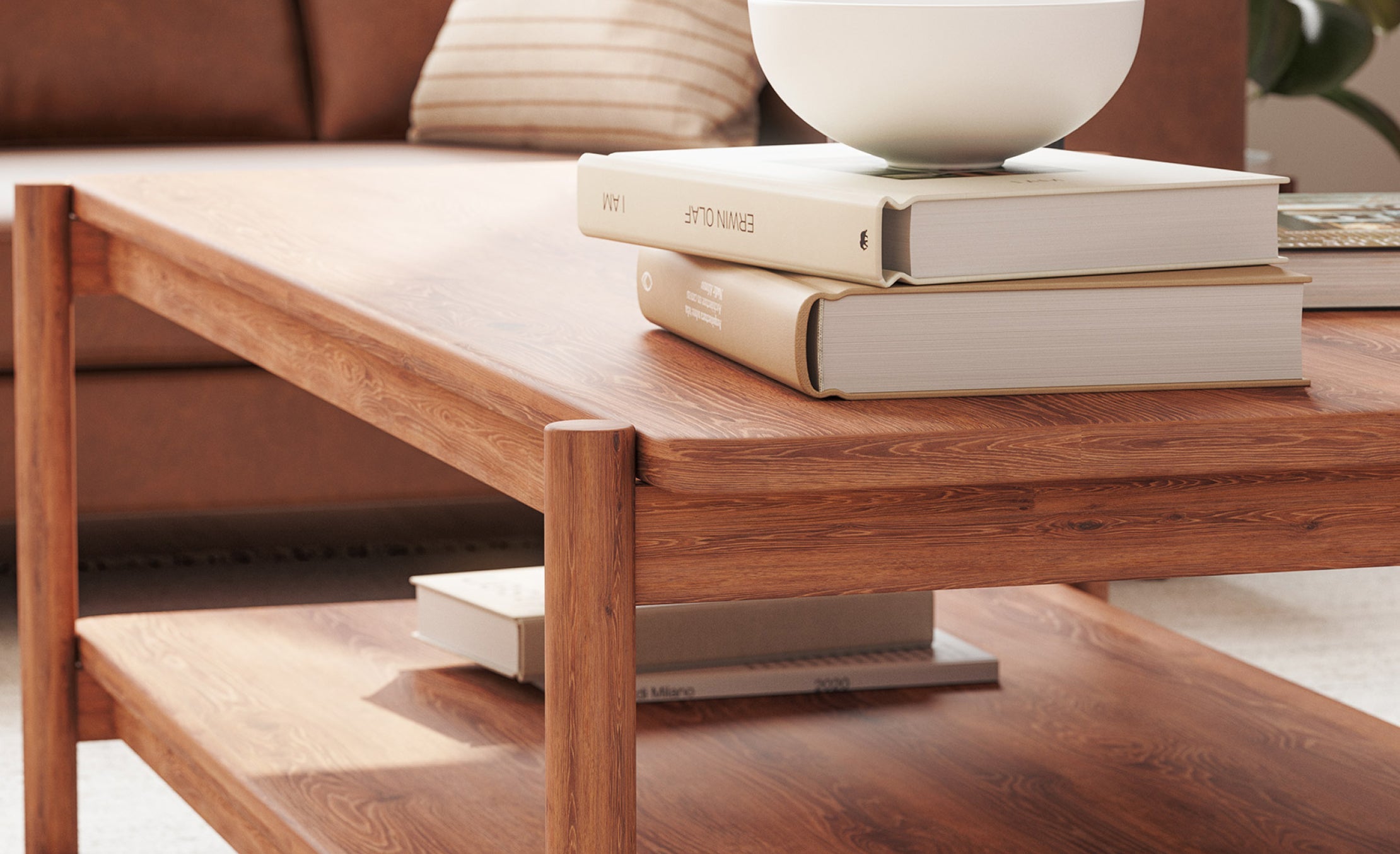 G: Iris Rectangular Coffee Table in Walnut wood