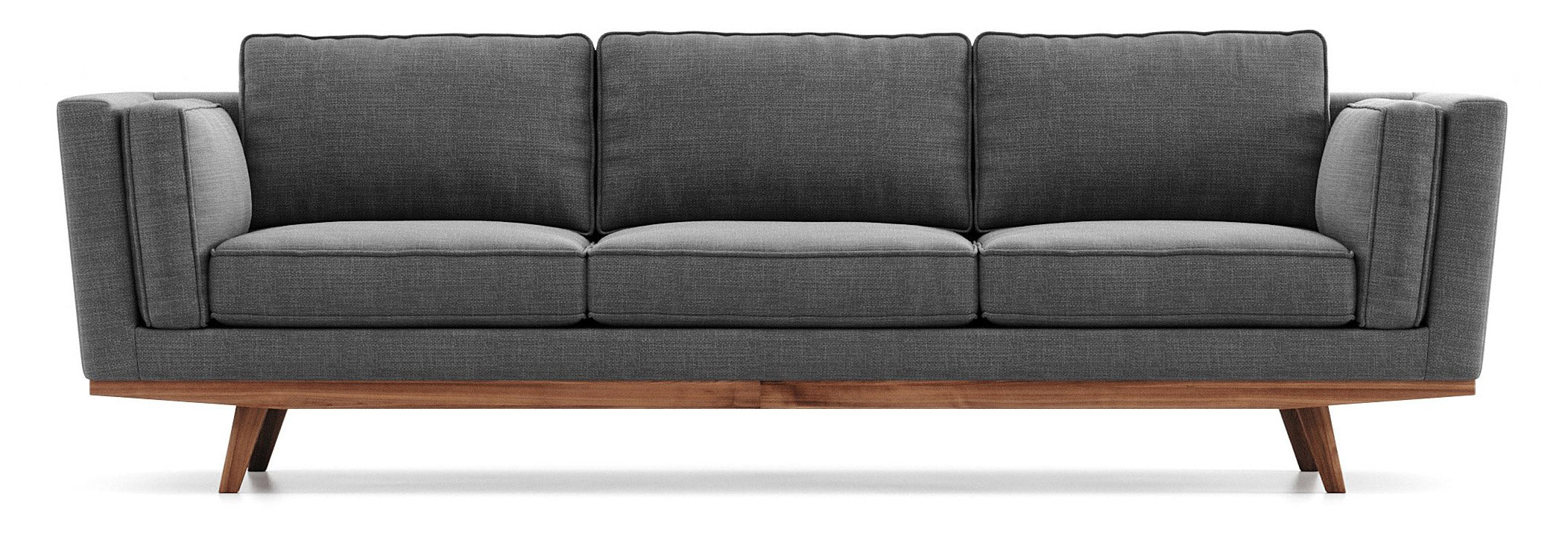 Kirnik Sofa shown in Smart Aluminum Fabric and walnut base