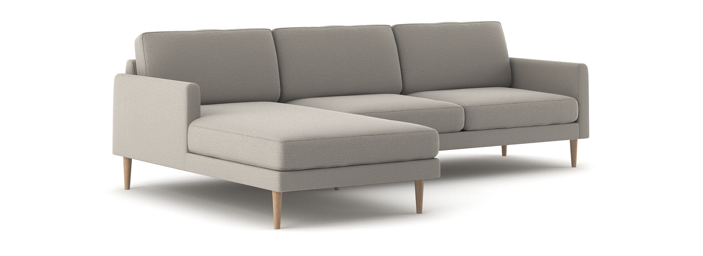 G: Chaise Left 72"x 110" shown in Texture Haze fabric and Thom Cafe legs