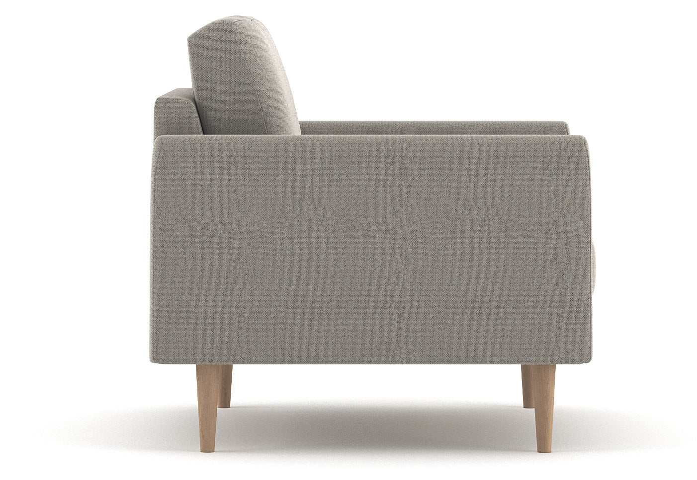 G: Shown in Texture Haze fabric with maple legs