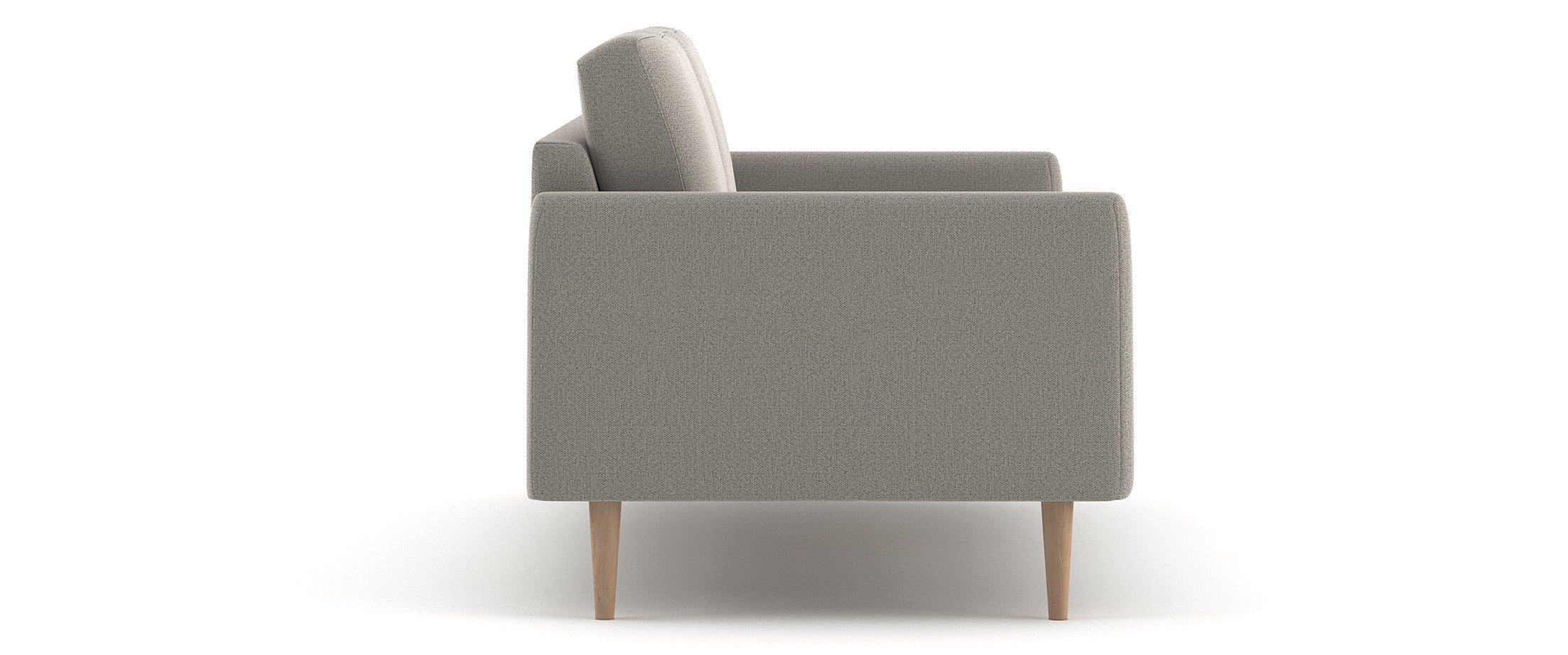 G: Shown in Texture Haze fabric and Thom Maple legs