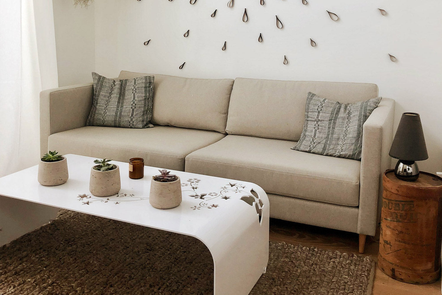 Mota 88" Sofa in Texture Haze fabric and Thom legs