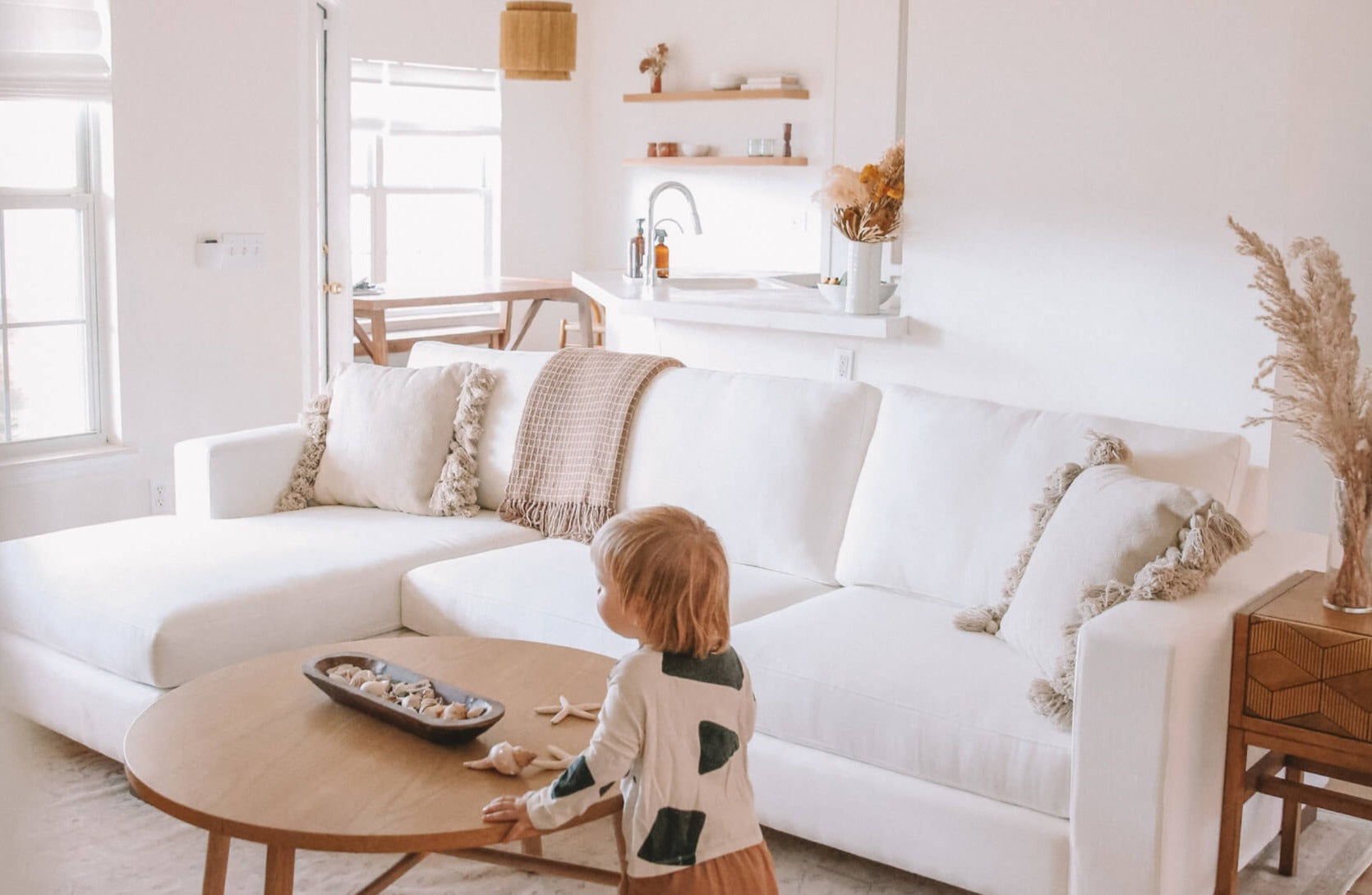 IRL: Rio Chaise Sectional in white