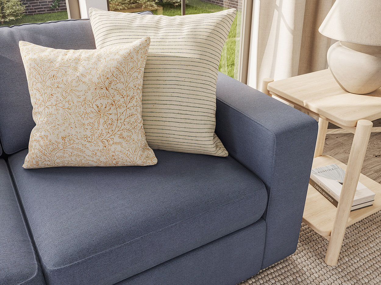 IRL: 88" Rio Sofa shown in Texture French Blue fabric