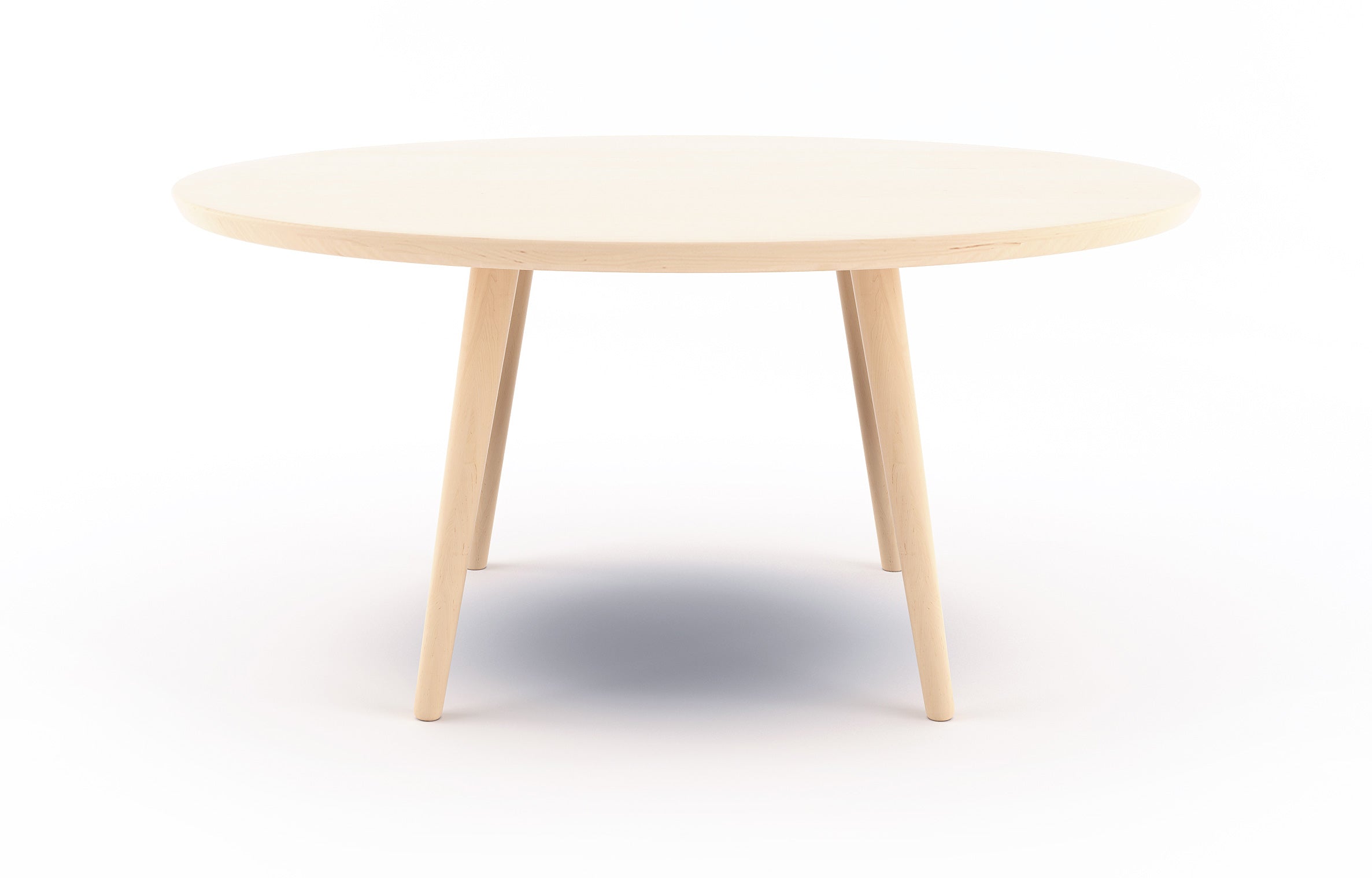 Voya Round Dining Table in Maple from the side