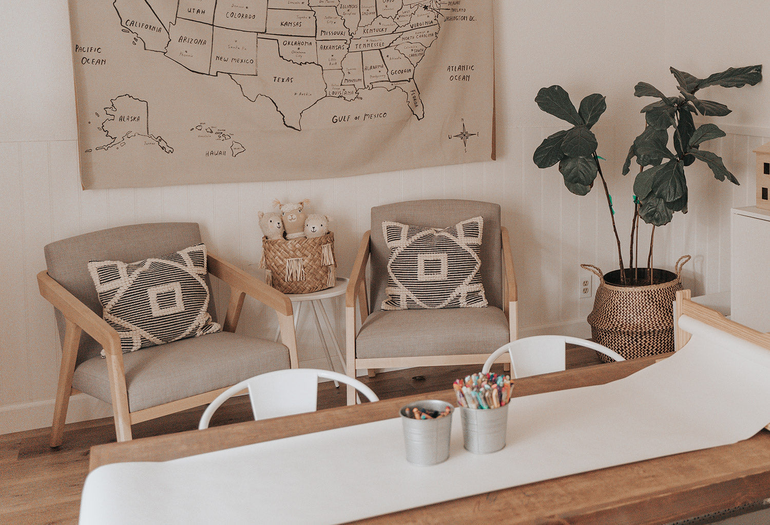 IRL: Burr Accent Chair in Maple frame + Deluxe Nougat fabric