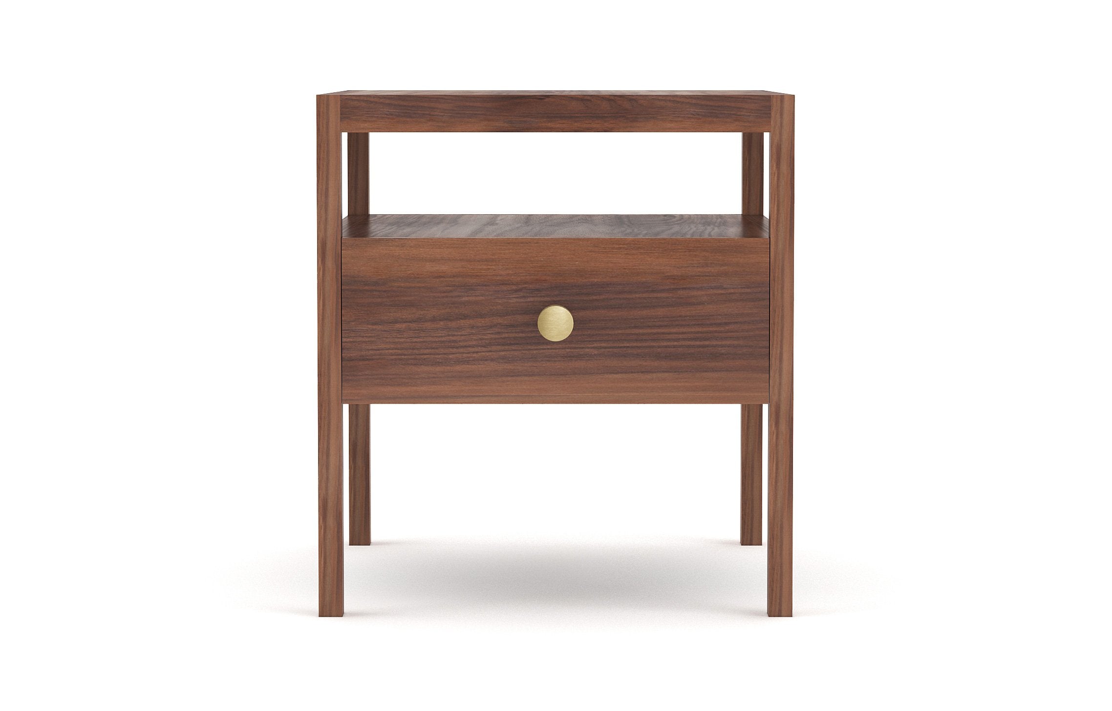 Palder Side Table With Brass Pull in Walnut