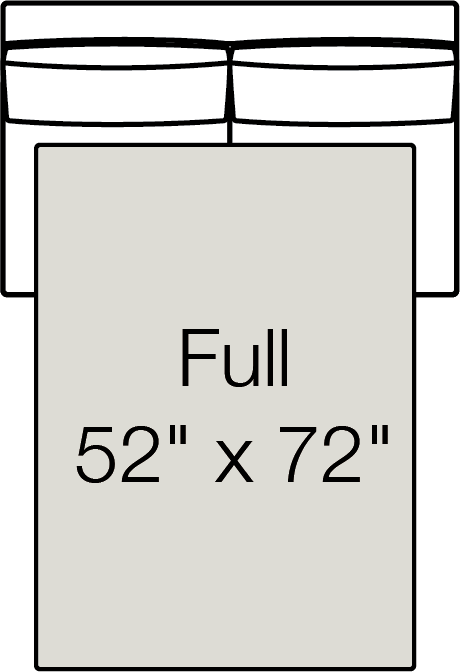 Rio Armless Full Sofa Bed Drawing