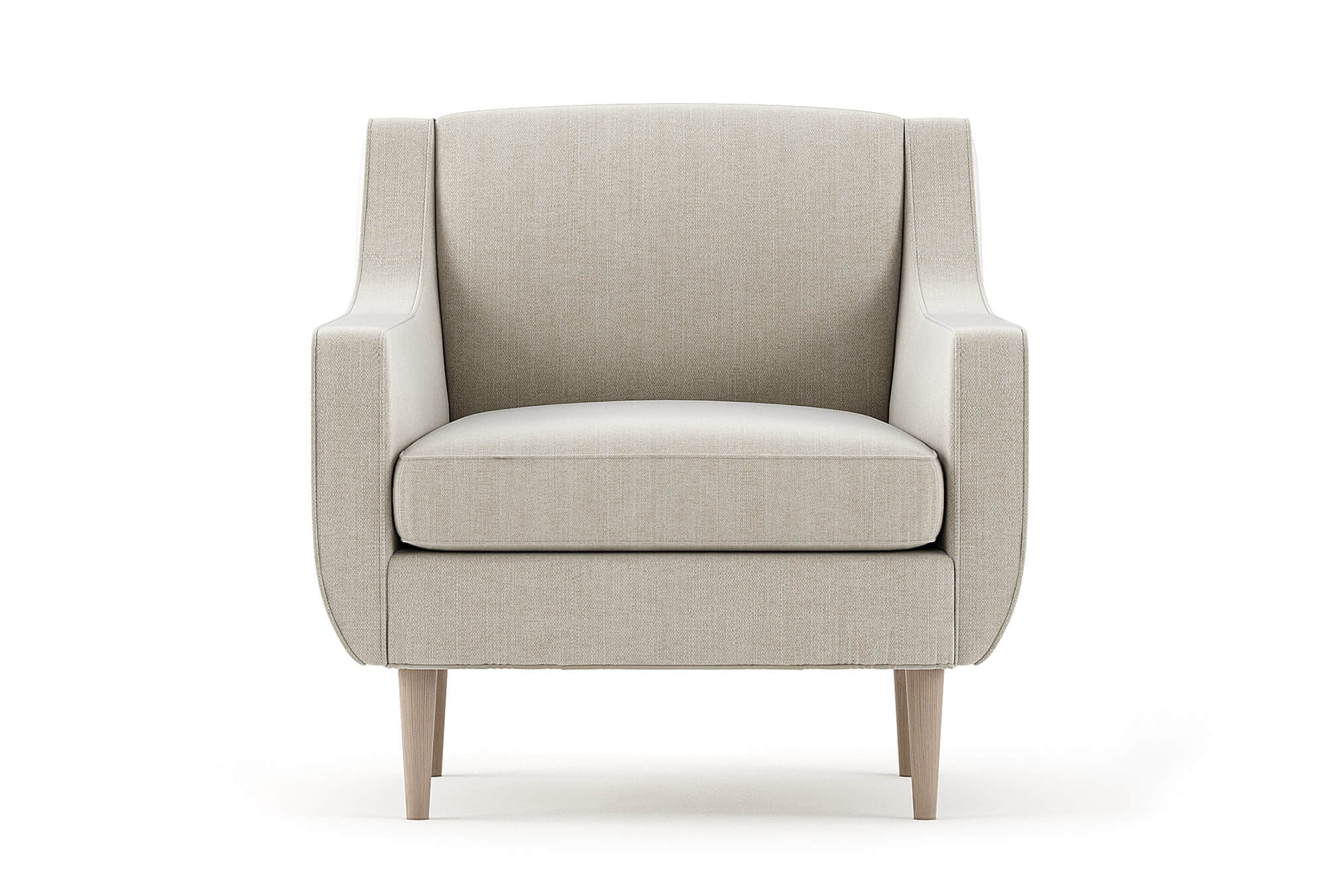 Shown in Linara Porridge fabric and Thom Maple legs