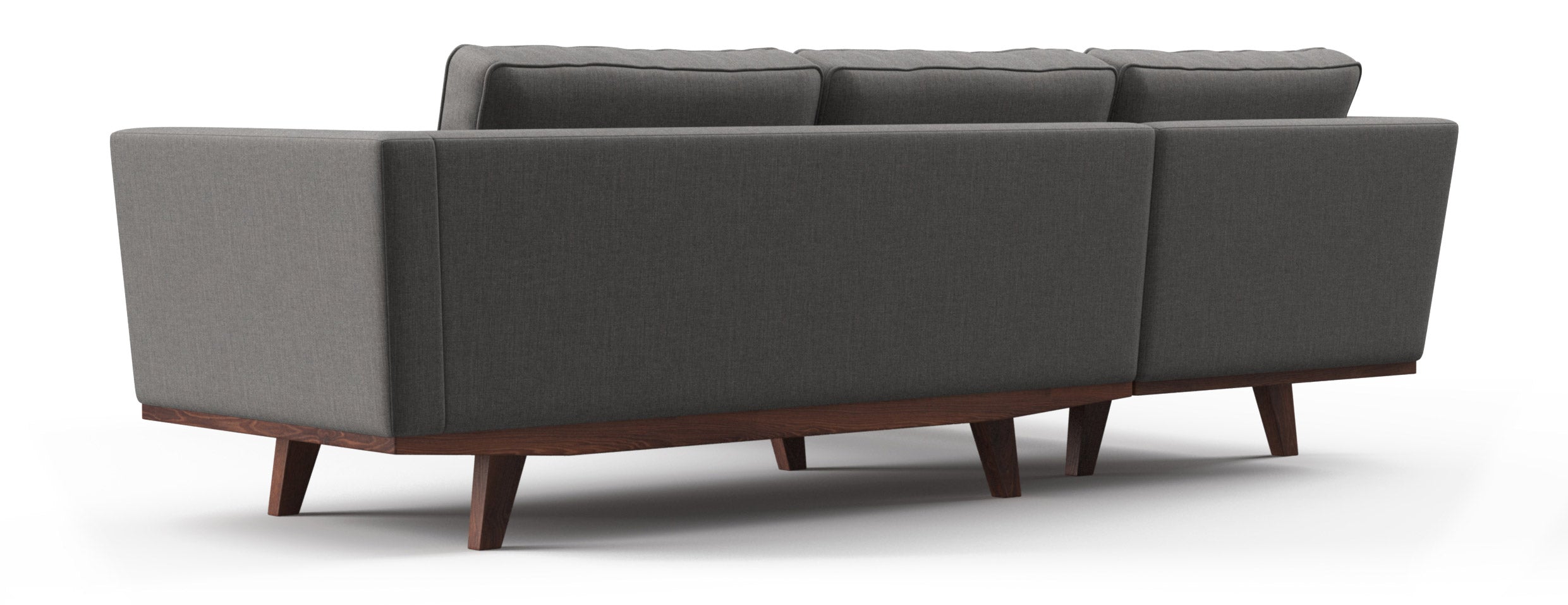 G: Bumper Left Sectional in Smart Aluminum fabric with Walnut base