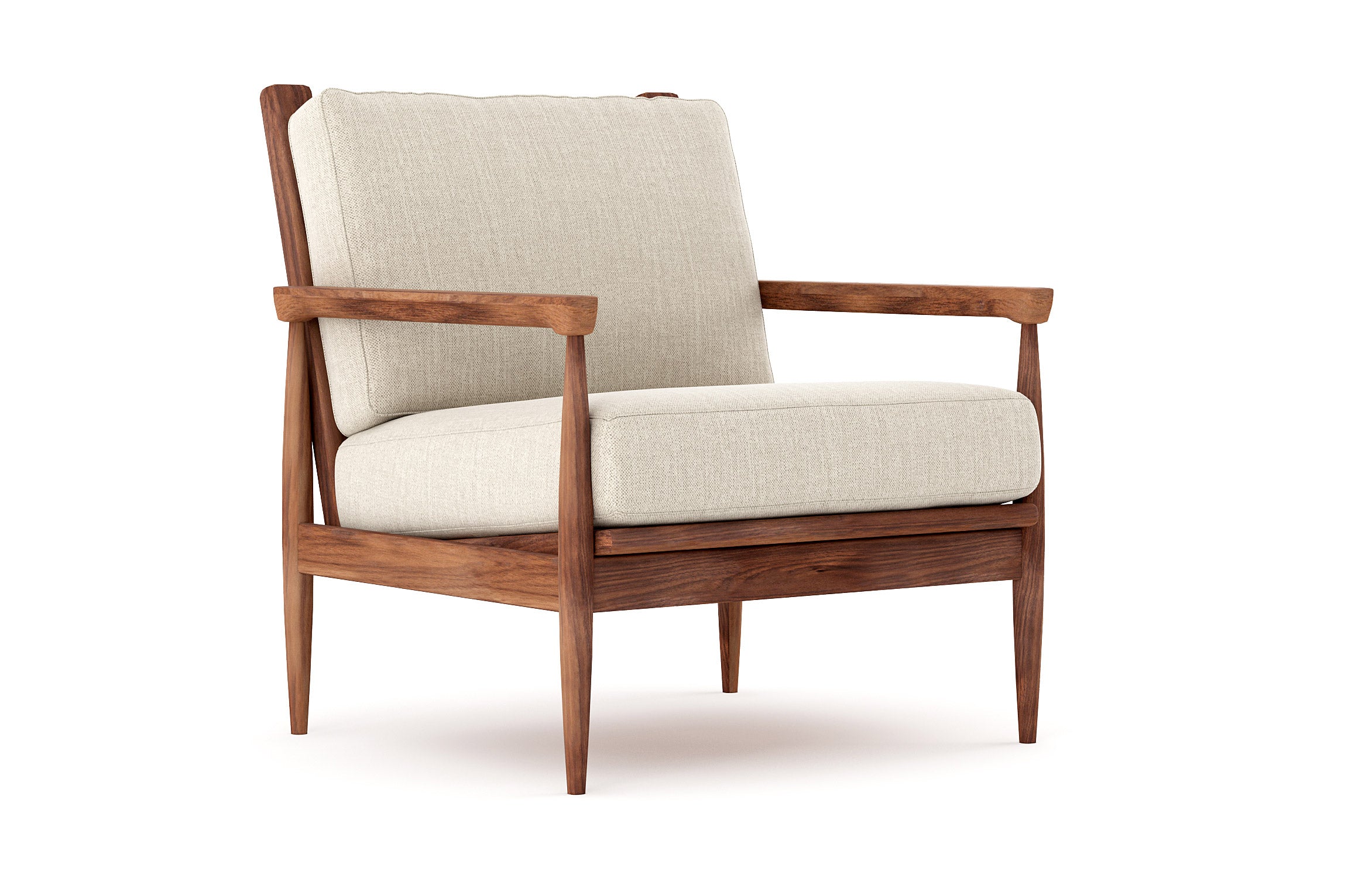 Shown in Smart Waffle fabric and Walnut wood frame