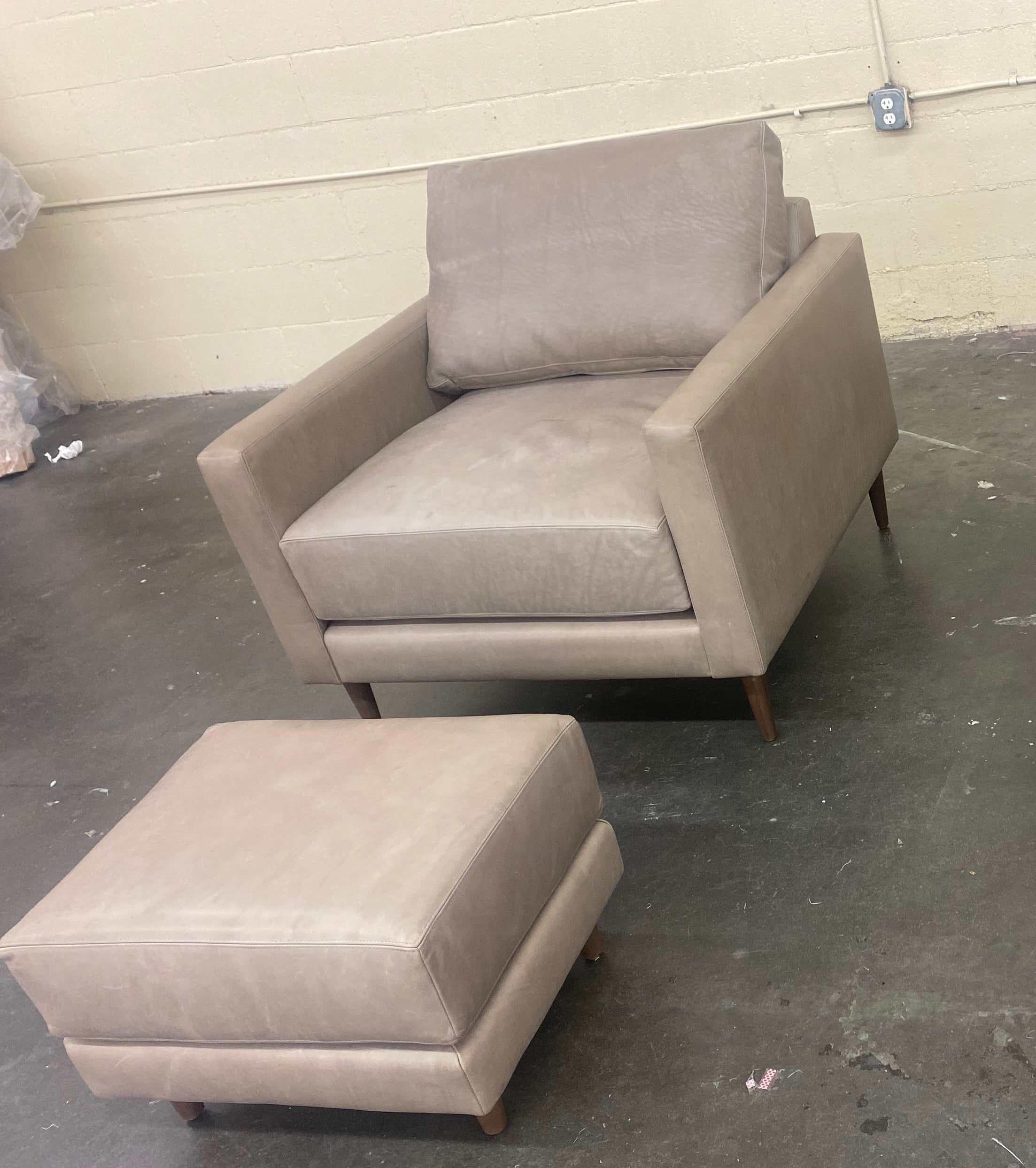 Leather Lala Chair with Ottoman