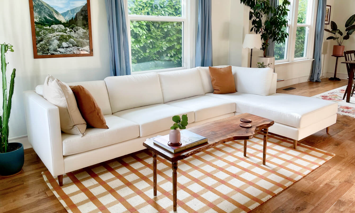 G: Shown with custom sizing, Mariposa Limewash fabric and Thom Cafe Legs. Image courtesy of @interiormedicine