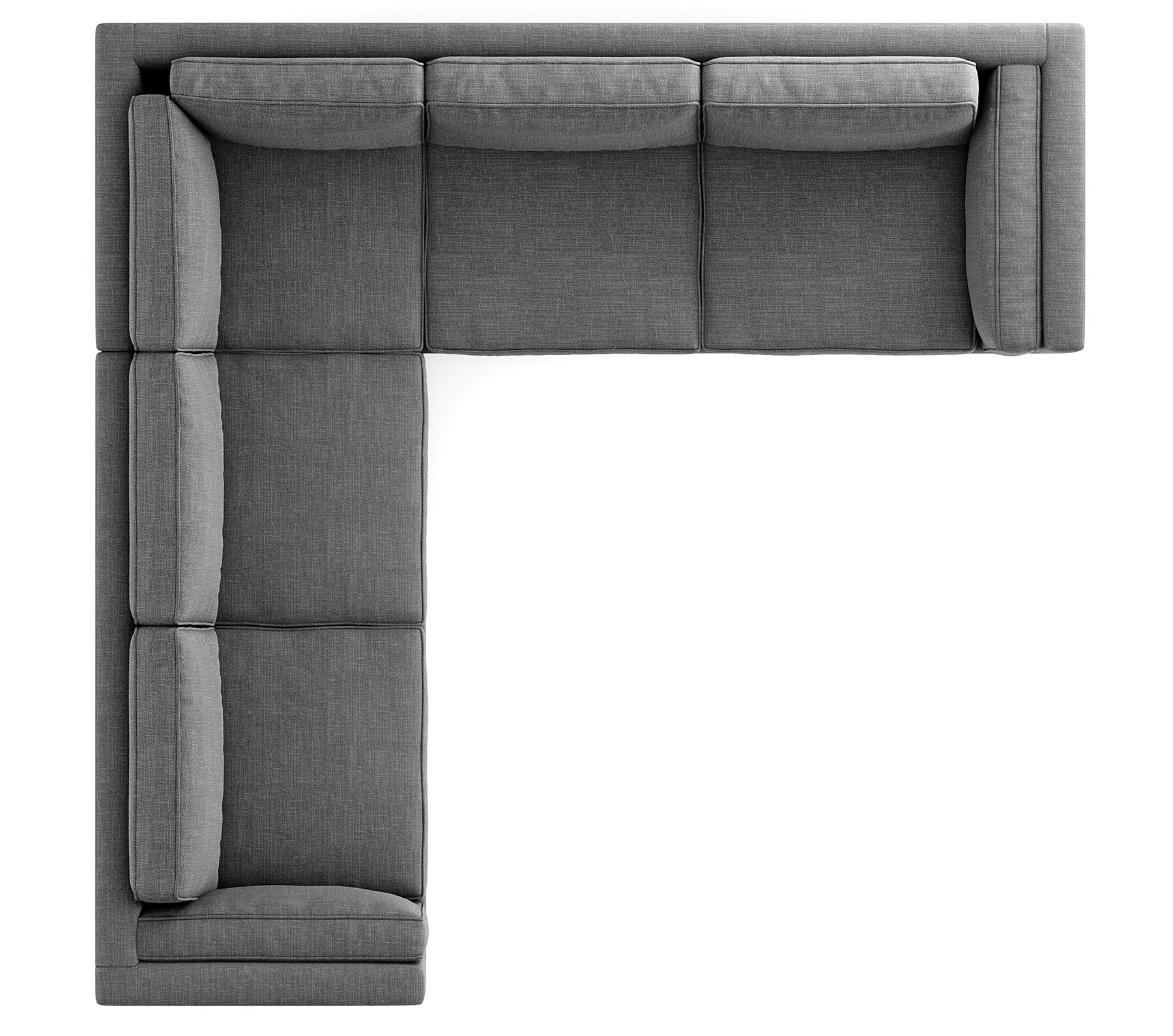 G: Corner Sectional in Smart Aluminum fabric and walnut base