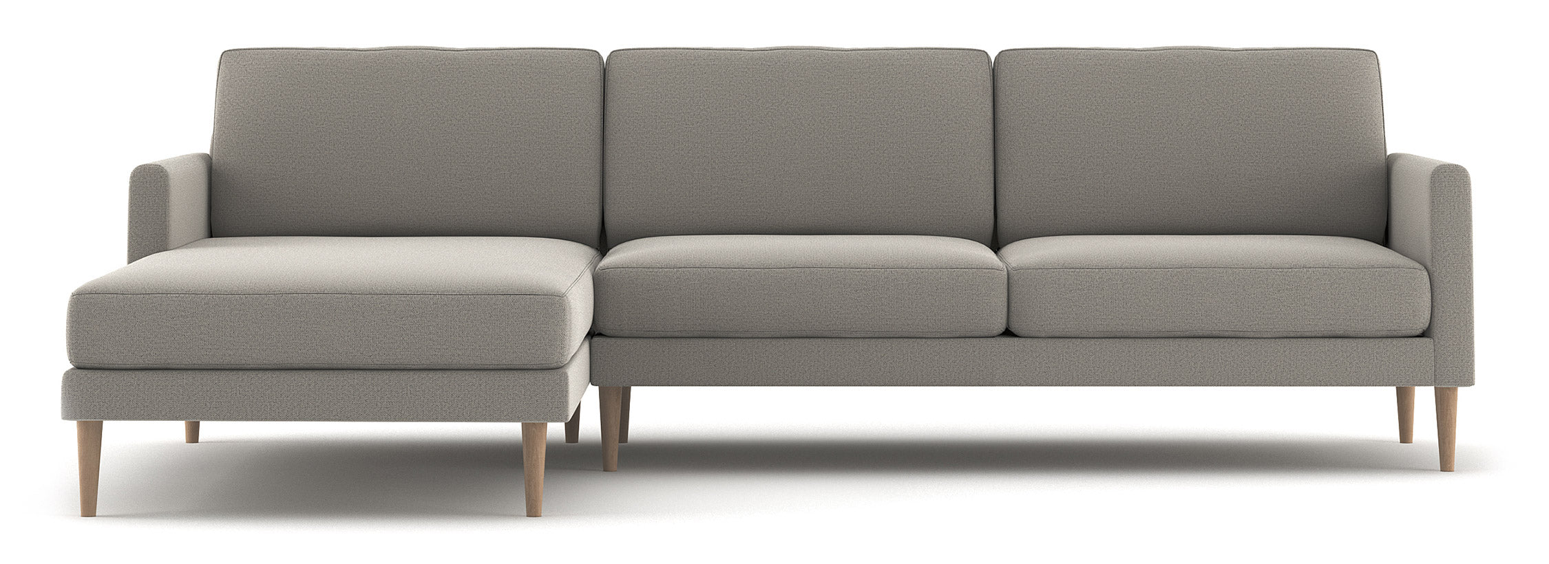Chaise Left 72"x 110" shown in Texture Haze fabric and Thom Cafe legs