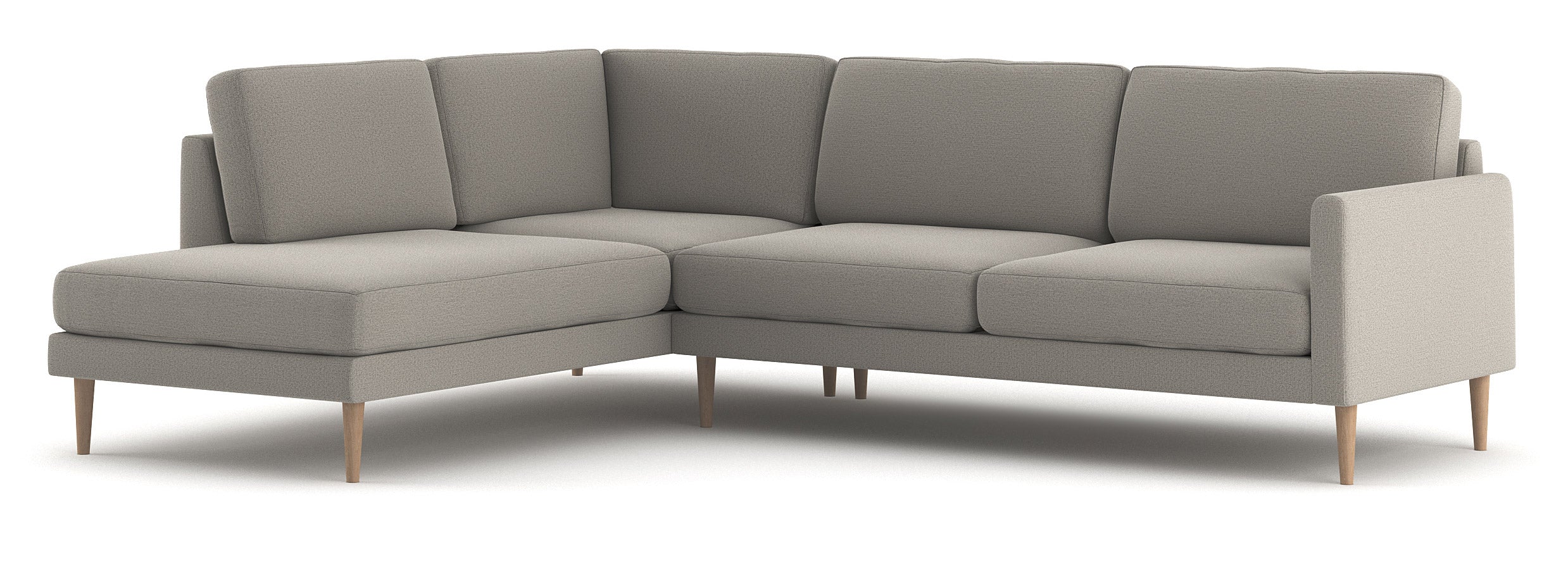 G: Bumper Left 88" x 108" shown in Texture Haze Fabric and Thom Cafe legs.