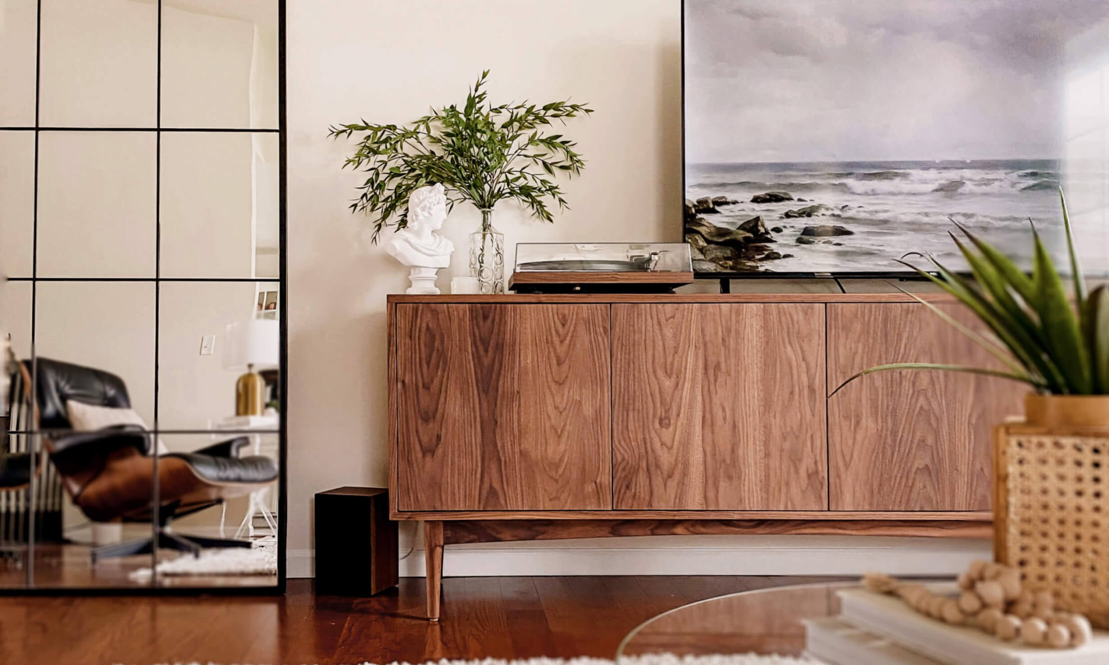 IRL: Emilia Credenza in Walnut: image courtesy of @saffronavenue