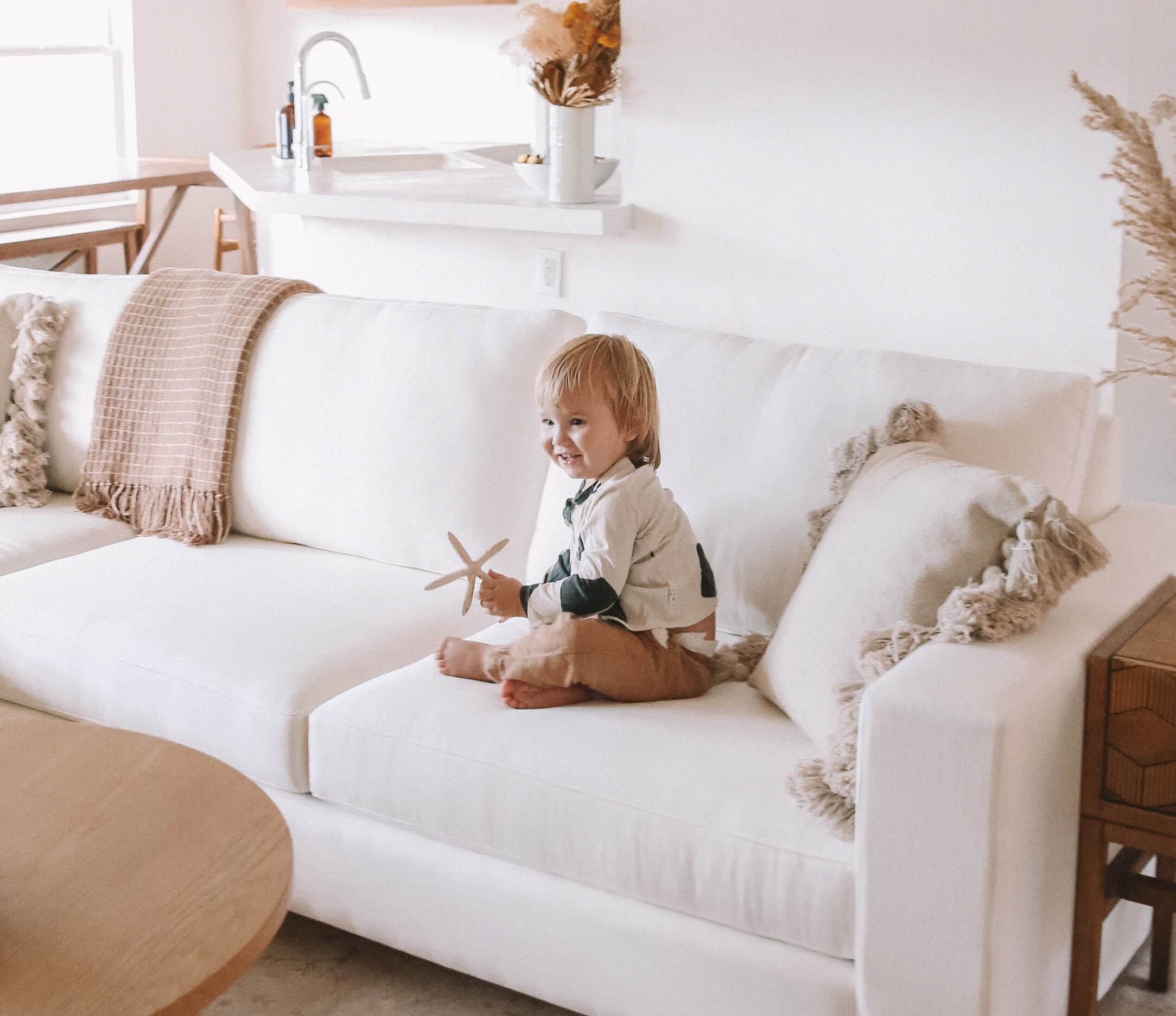 IRL: Rio Chaise Sectional in white