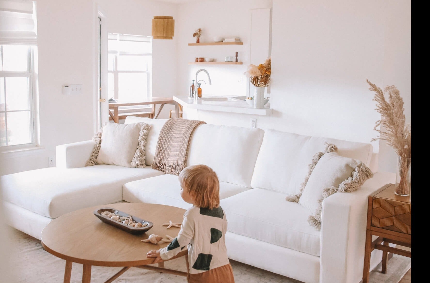 IRL: Rio Chaise Sectional in white