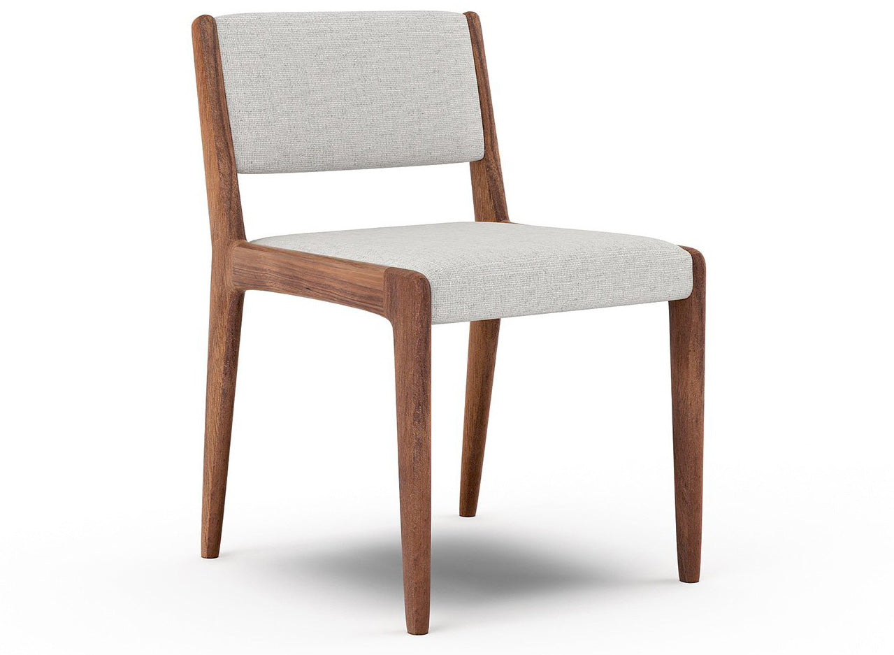 Short back version shown in Texture Haze fabric and walnut frame