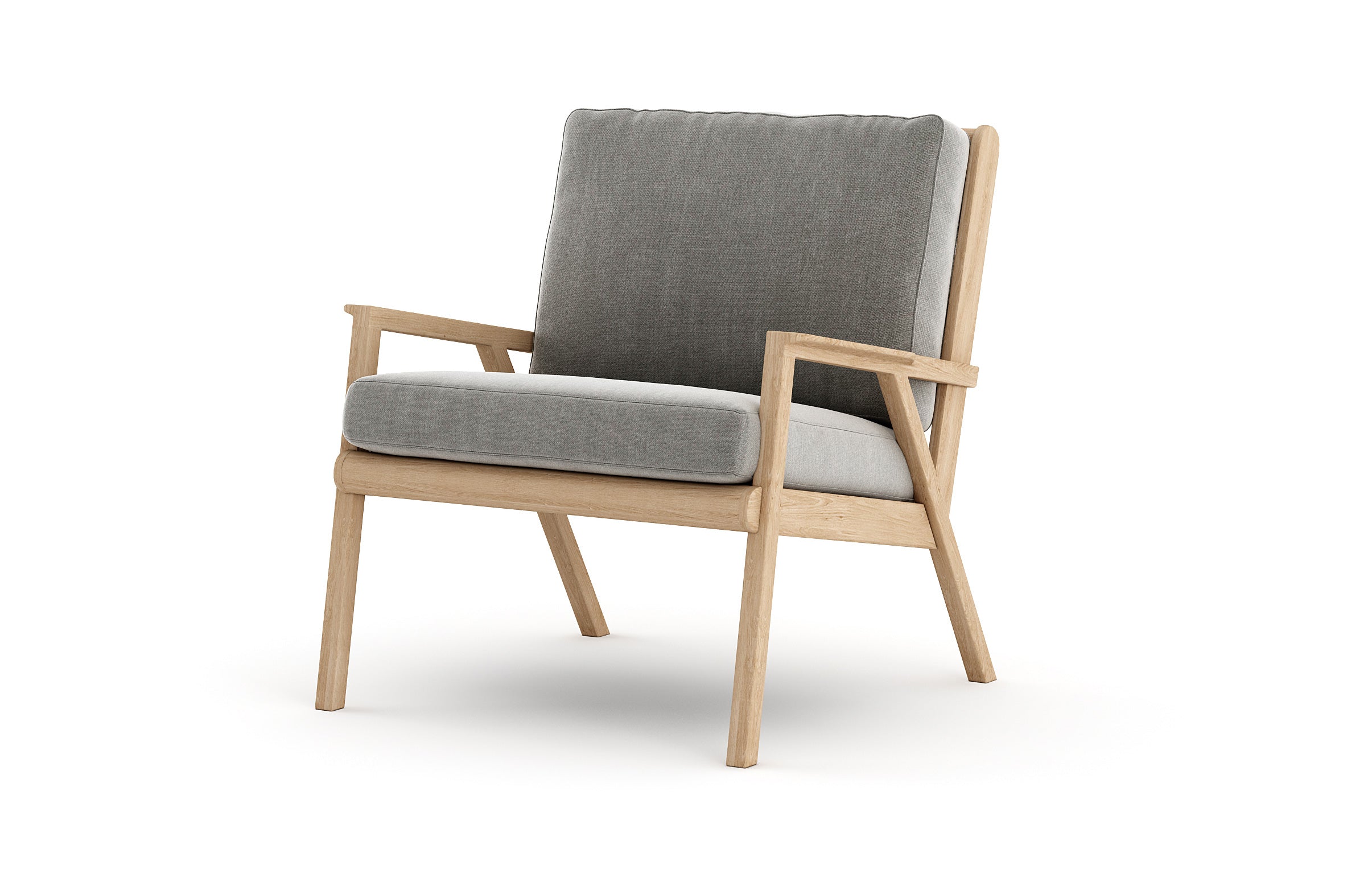 G: Ridge Chair From Angle in Maple And Melton Feather Fabric