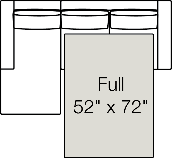 Rio Chaise Left Full Sleeper Sectional Drawing