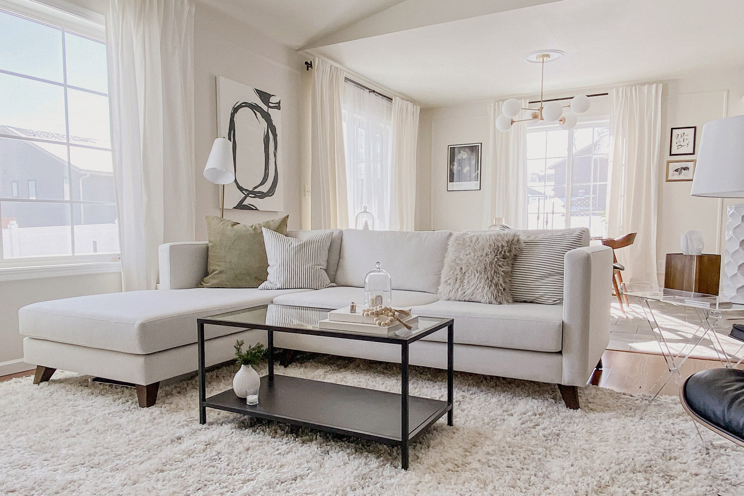 G: Mota Chaise Left Sectional in Texture Oyster fabric and Zavis Cafe legs. Image by @SaffronAvenue